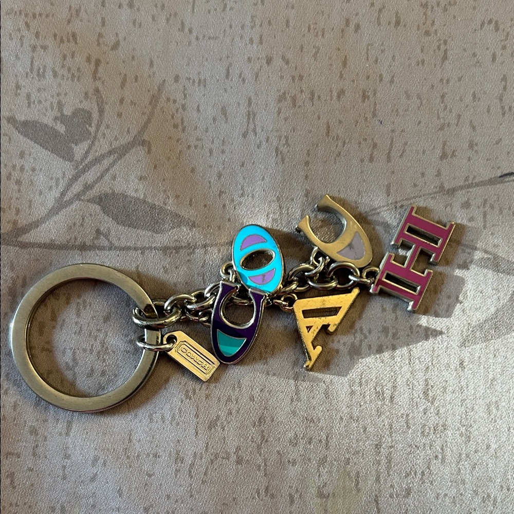 Coach Gold and Pink Keychain